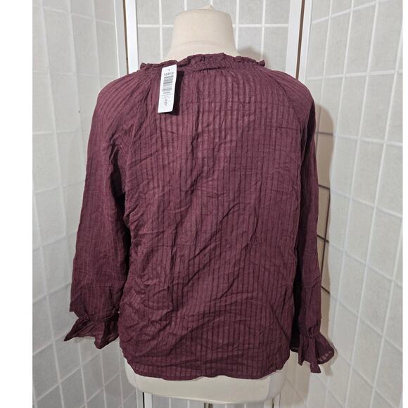 NWT Torrid Front Tie Stripe Gauze Lace-Up Peasant Top Shirt Top Size: 00X (10) - Picture 5 of 5